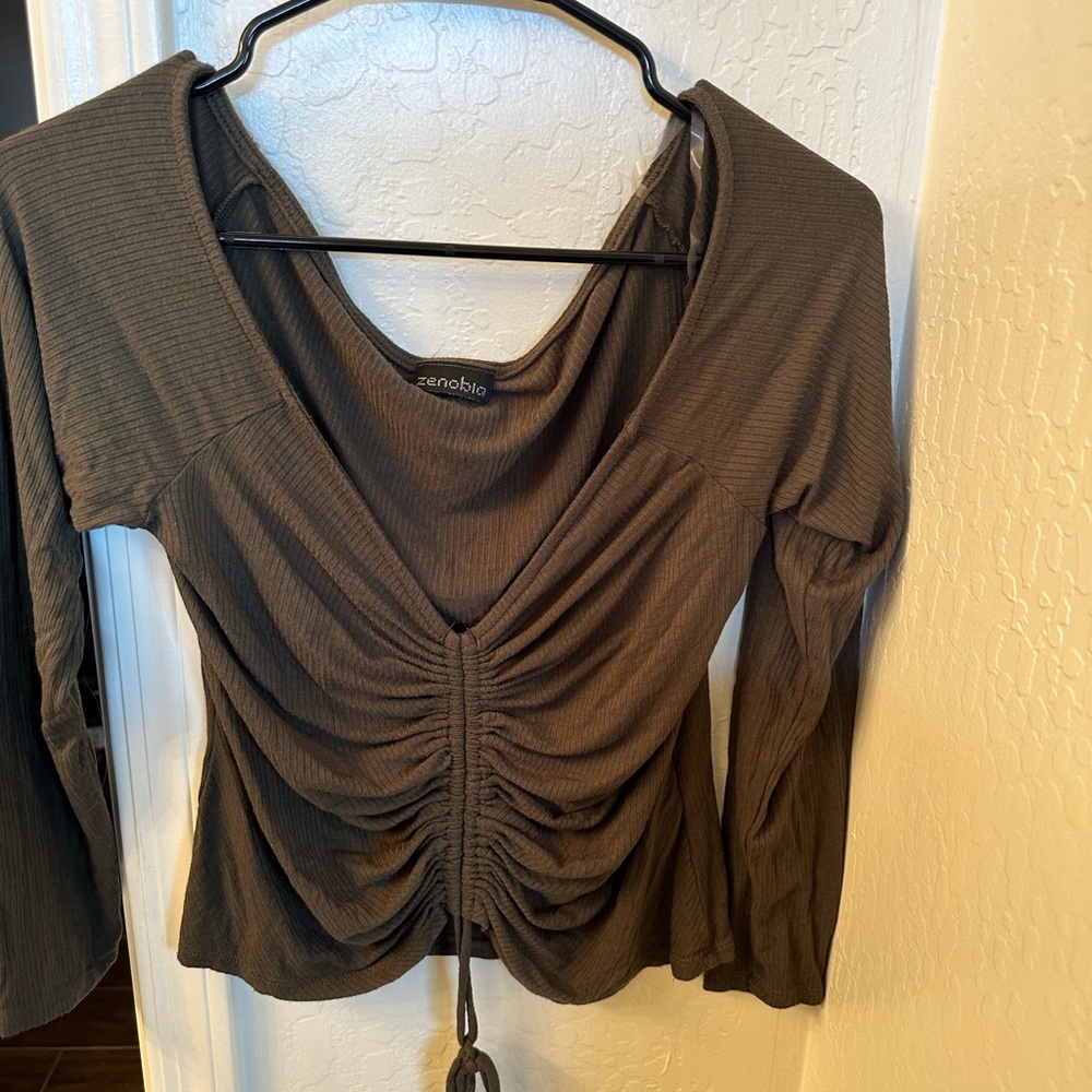 Olive green top
